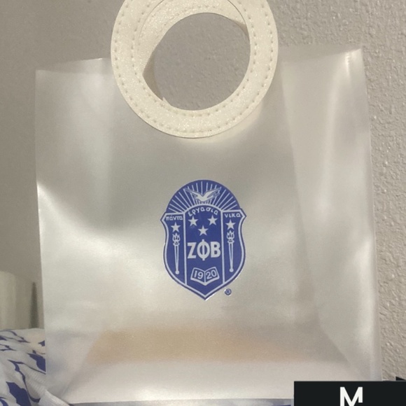 Zeta Phi Beta Frosted Clear gift bag or tote - Picture 2 of 4
